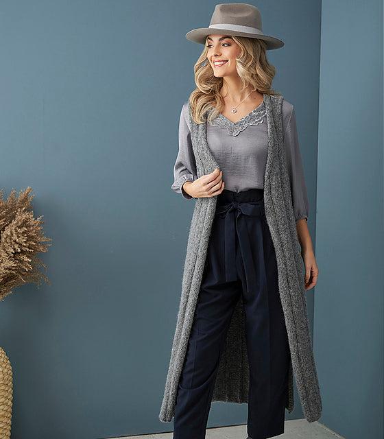 A Rowan Brushed Fleece Pattern - 009 Sleeveless Jacket (PDF)