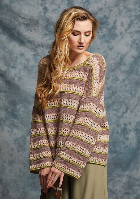 A Rowan Creative Linen, Fine Lace & Kidsilk Haze Pattern - Taro Cardigan and Sweater (PDF)