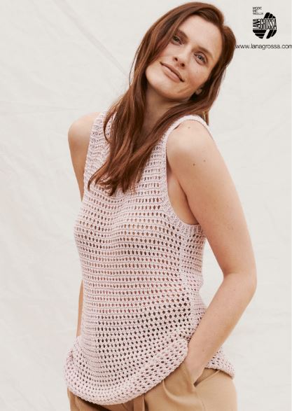 A Lana Grossa Solo Lino Pattern - Sleeveless Pullover 14-8 (PDF)