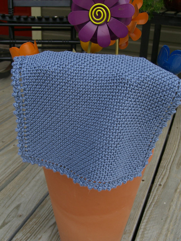 A Churchmouse Yarns and Teas Pattern - Picot-Edge Baby Blanket & Washcloth (PDF)