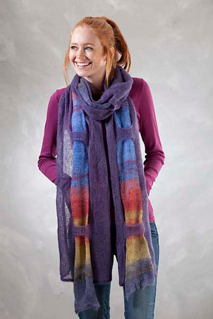 A Lana Grossa Silk Hair & Silk Hair Print Pattern - #5302B - Scarf Inside A Scarf (PDF)