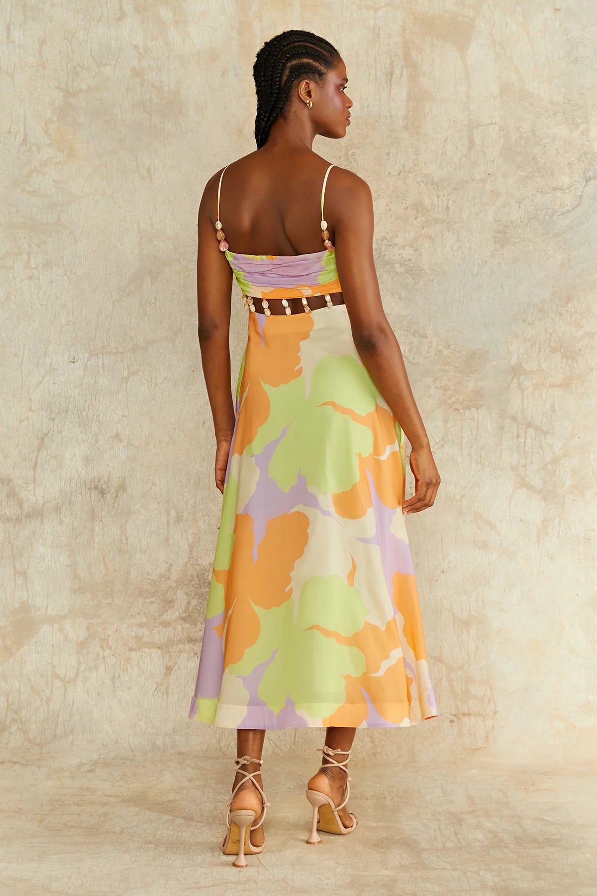 New w/ Tags AMUR Georgie Beaded Waist Midi Dress Size 14