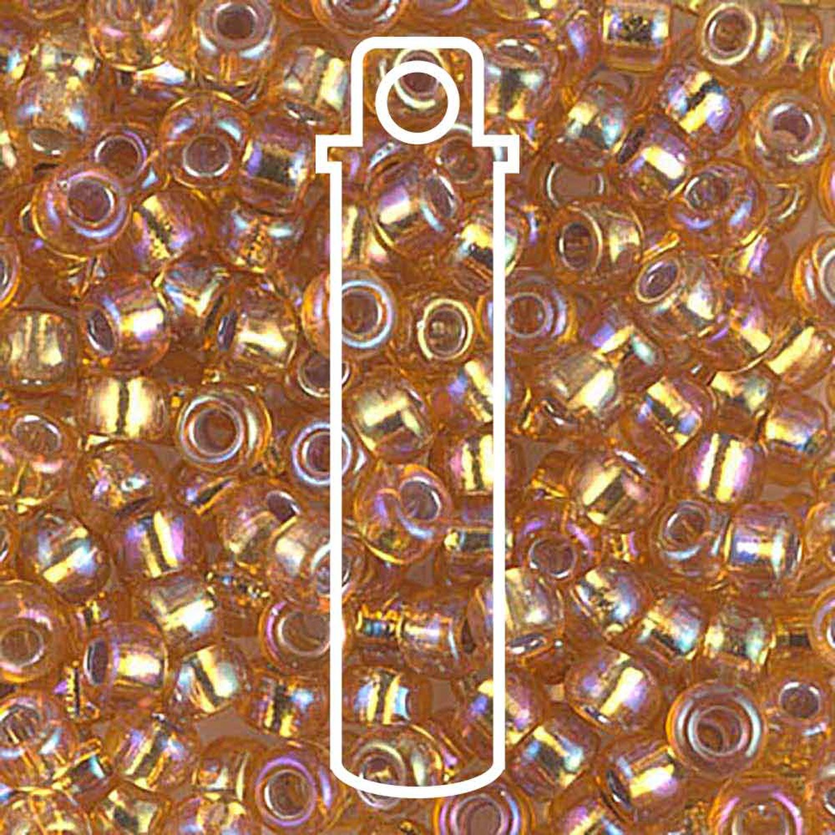 Miyuki Japanese Seed Beads Size 6/0 - Silver Lined Dark Gold Aurora Borealis (Color #91004)
