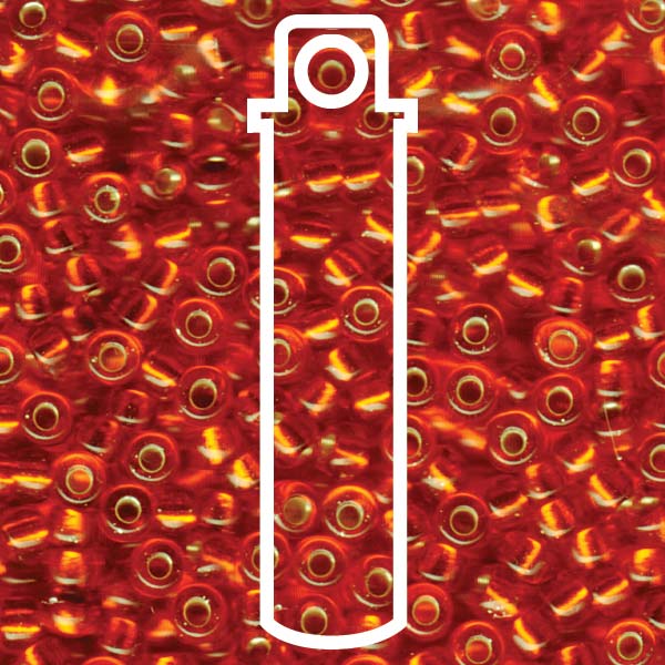 Miyuki Japanese Seed Beads Size 6/0 - Silver Lined Orange (Color #9138S)