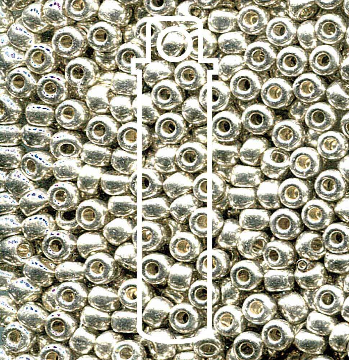 Miyuki Japanese Seed Beads Size 6/0 - Galvanized Sterling Silver (Color #9181) 20 Gram Tube