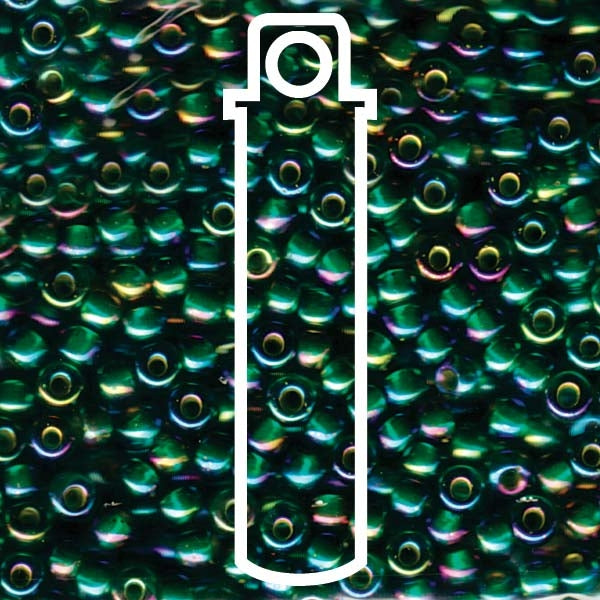 Miyuki Japanese Seed Beads Size 6/0 - Chartreuse Lined Green with Iridescent Coating (6-9354-TB)