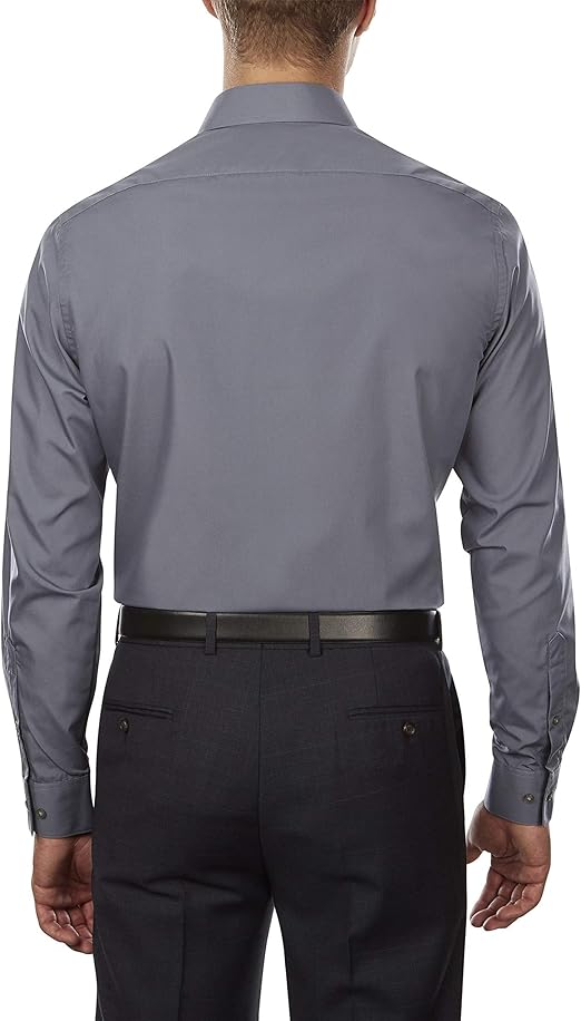 Van Heusen Men's Dress Shirt Fitted Poplin Solid Size: 16 Neck 34/35 Sleeve Large