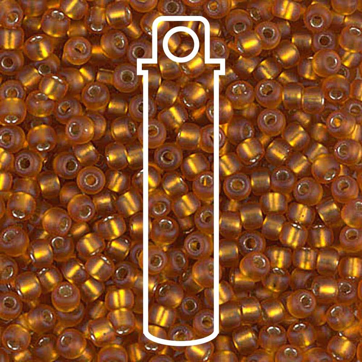 Miyuki Japanese Seed Beads Size 8/0 - Matte Silver Lined Topaz (Color #92422F)