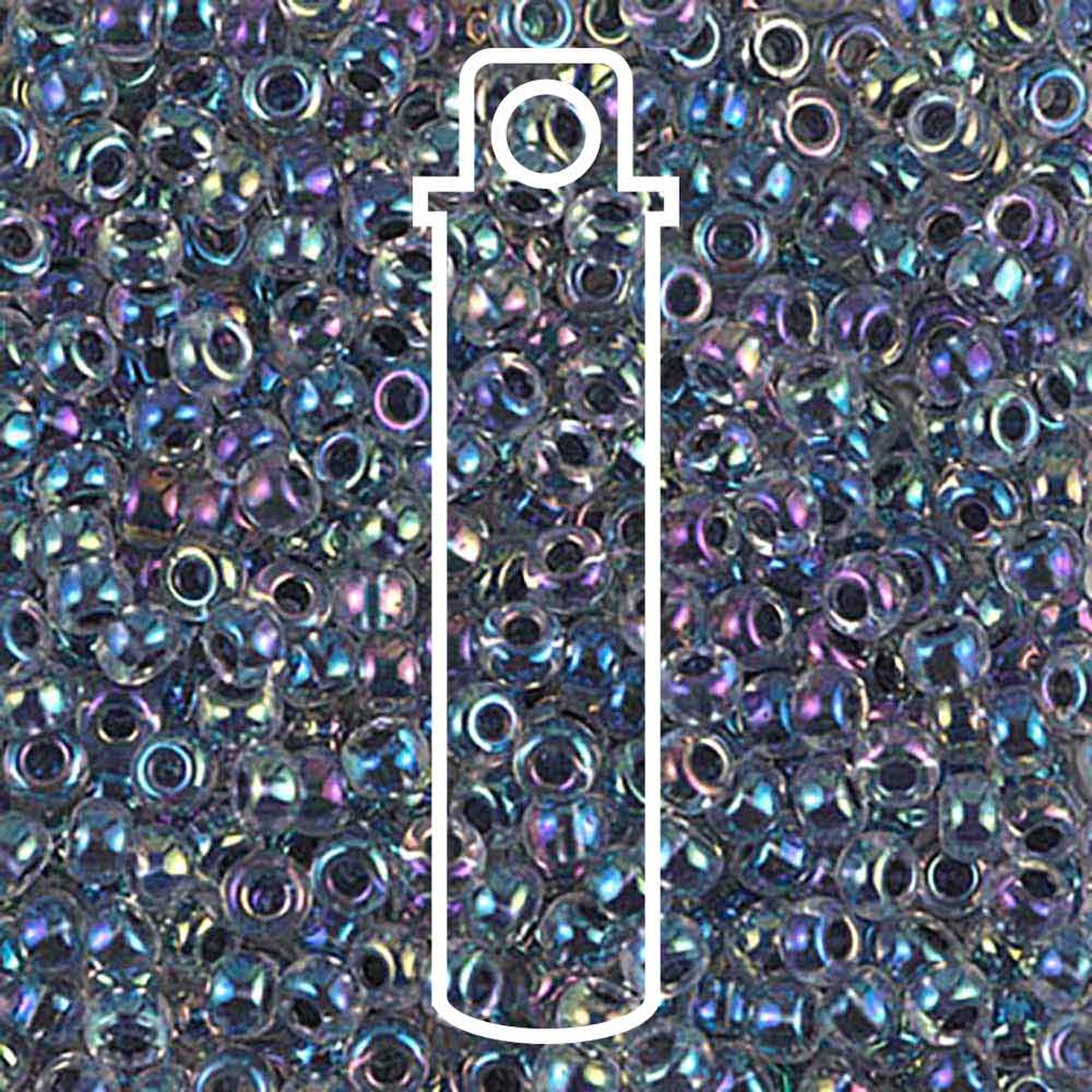 Miyuki Japanese Seed Beads Size 8/0 - Noir Lined Crystal Aurora Borealis (Color #9283)