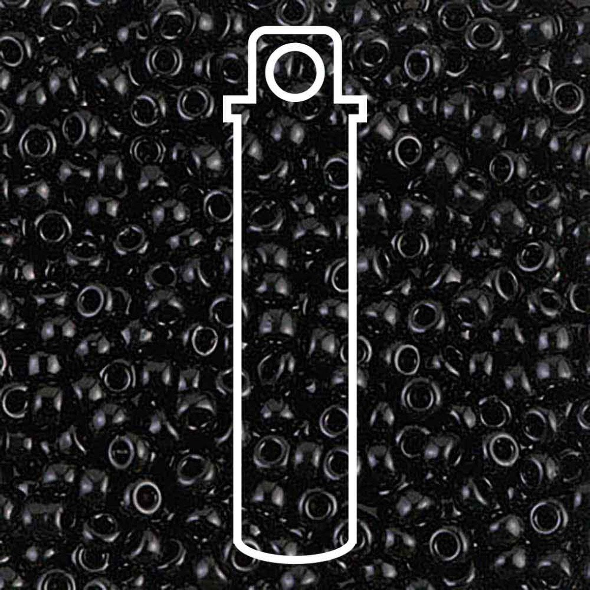 Miyuki Japanese Seed Beads Size 8/0 - Black Opaque (Color #9401)