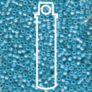 Miyuki Japanese Seed Beads Size 8/0 - Dyed Aqua Silver Lined Alabaster (8-9647-TB)
