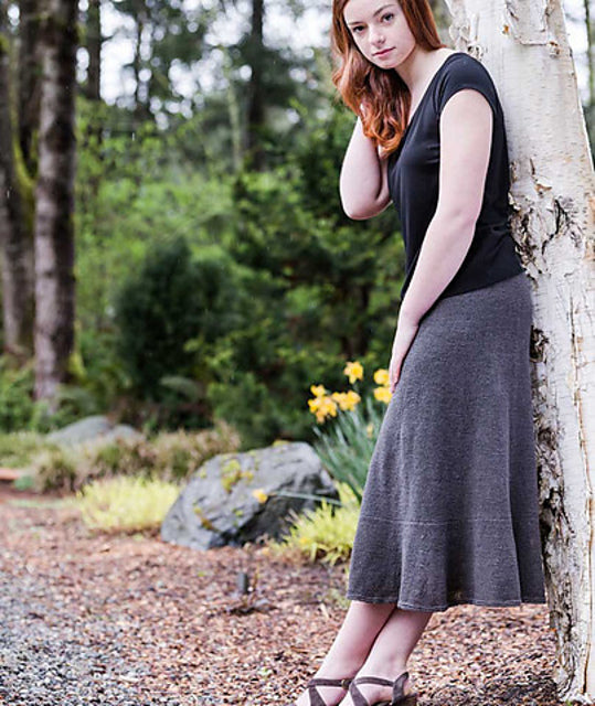 A Churchmouse Yarns and Teas Pattern - Swingy Linen Skirt (PDF) Knitting Pattern on sale at Little Knits