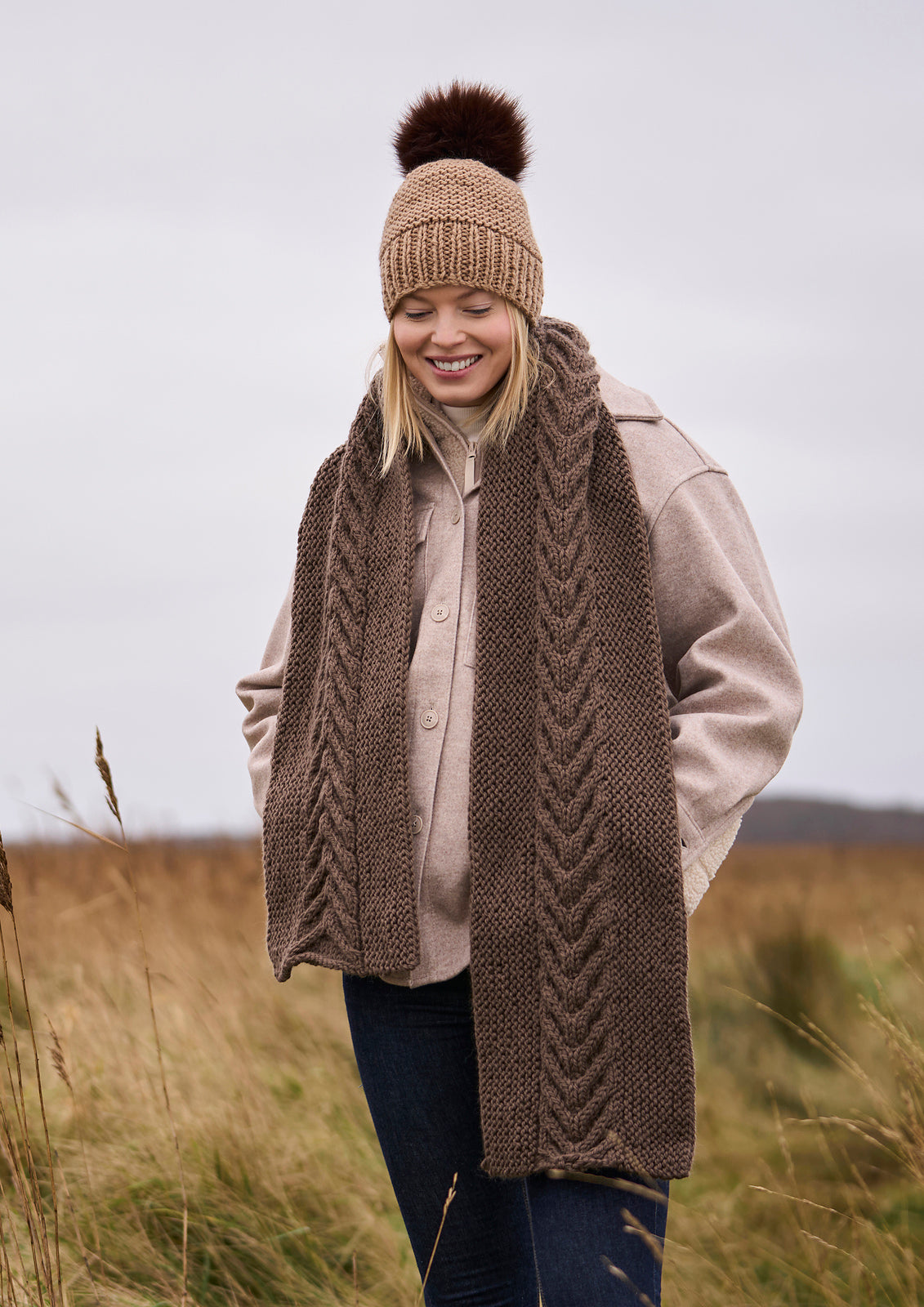 A Mode at Rowan Chunky Wool Pattern - Highoak + Isle Hat and Scarf (PDF)