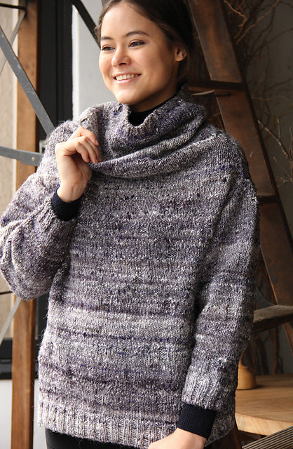 A Noro Tennen Pattern -  Cowl-Neck Pullover (PDF)Knitting Pattern on sale at Little Knits
