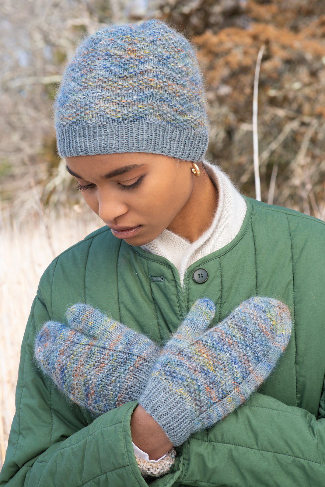 A Berroco Aerial & Ultra Wool DK Pattern - Jovita Hat and Mittens (PDF)