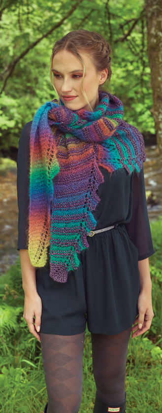 A Louisa Harding Amitola Brush & Scintille Pattern - Alyssa Shawl (PDF)