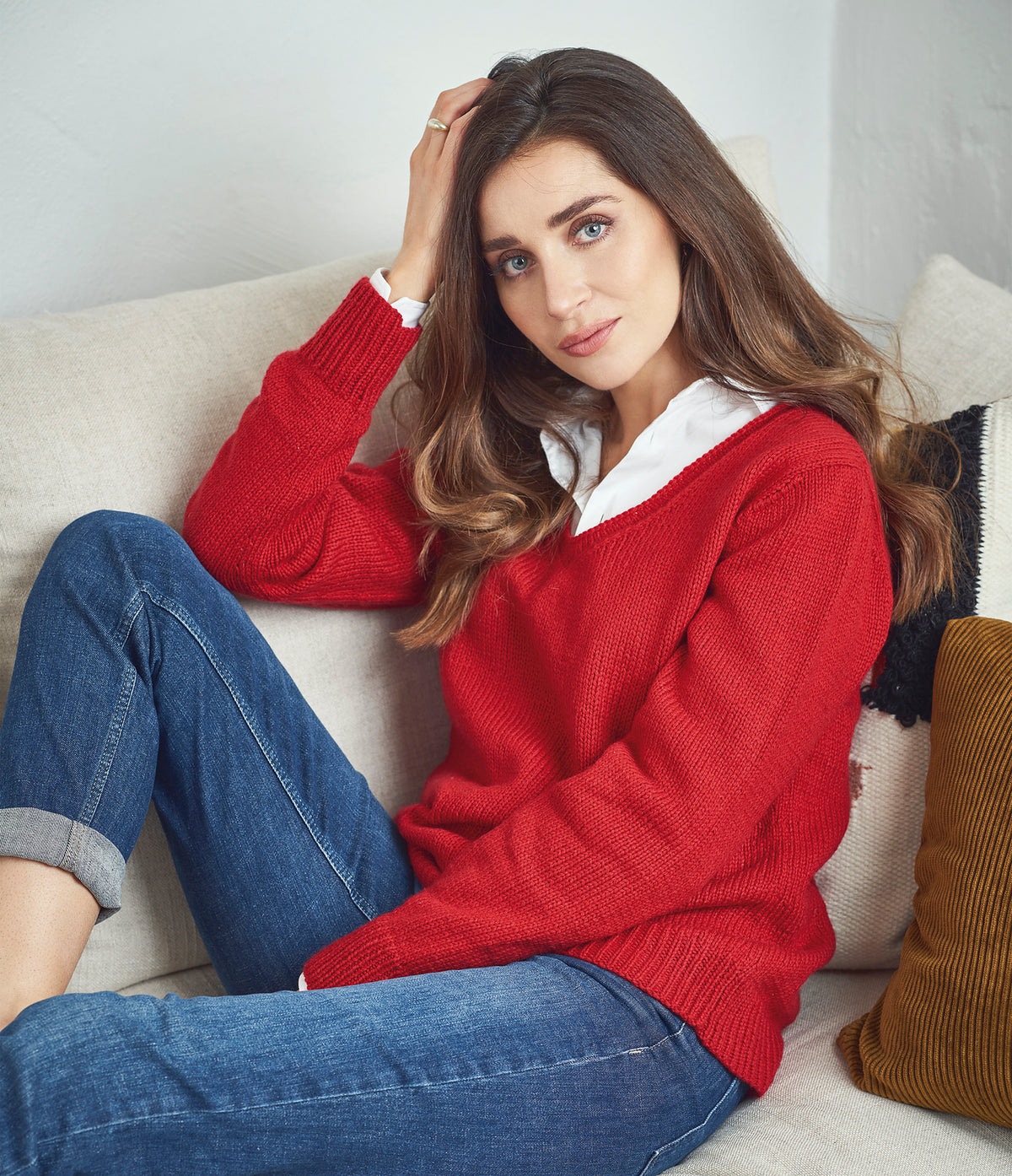 A Rowan Pure Cashmere Pattern - Beau V-Neck (PDF)