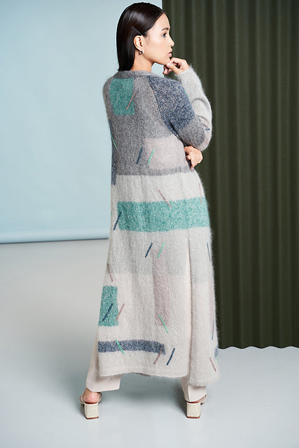 A Rowan Kidsilk Haze & Felted Tweed Pattern -  Block Cardigan (PDF)
