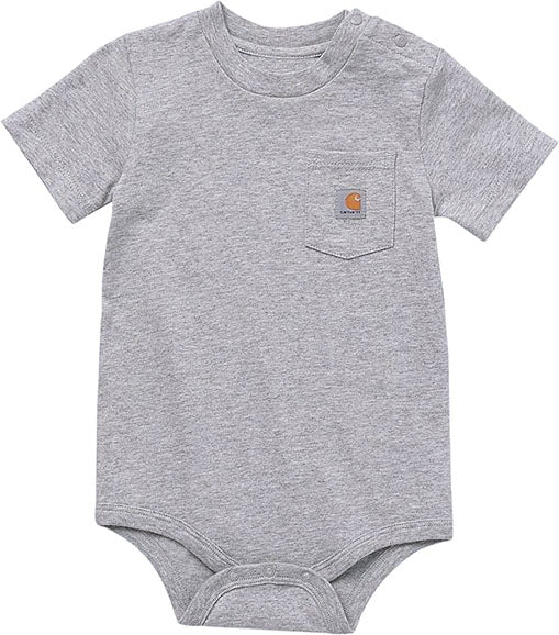 Carhartt unisex-baby Short-Sleeve Bodysuit with Logo Pocket on sale at Little Knits