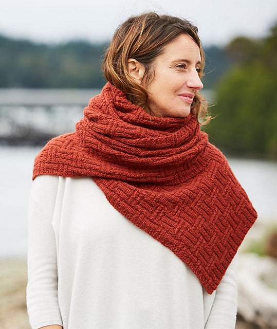 A Churchmouse Yarns and Teas Pattern - Big & Bigger Basketweave Wrap (PDF)