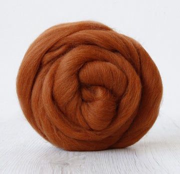 DHG Corriedale Wool Tops - Classic Collection - Cinnamon - 100g (3.5oz)