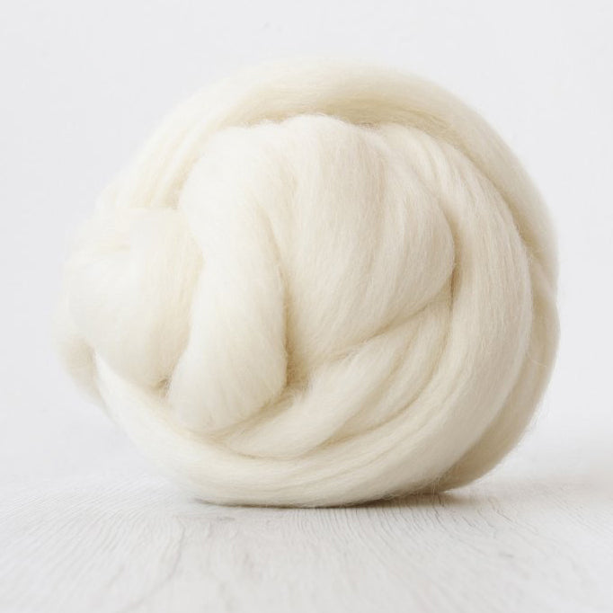 DHG Corriedale Wool Tops - Raw Colors - Natural White - 100g (3.5oz)