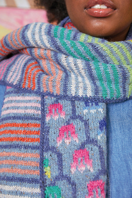 A Rowan Felted Tweed Pattern - Dangling Flower Stole (PDF)