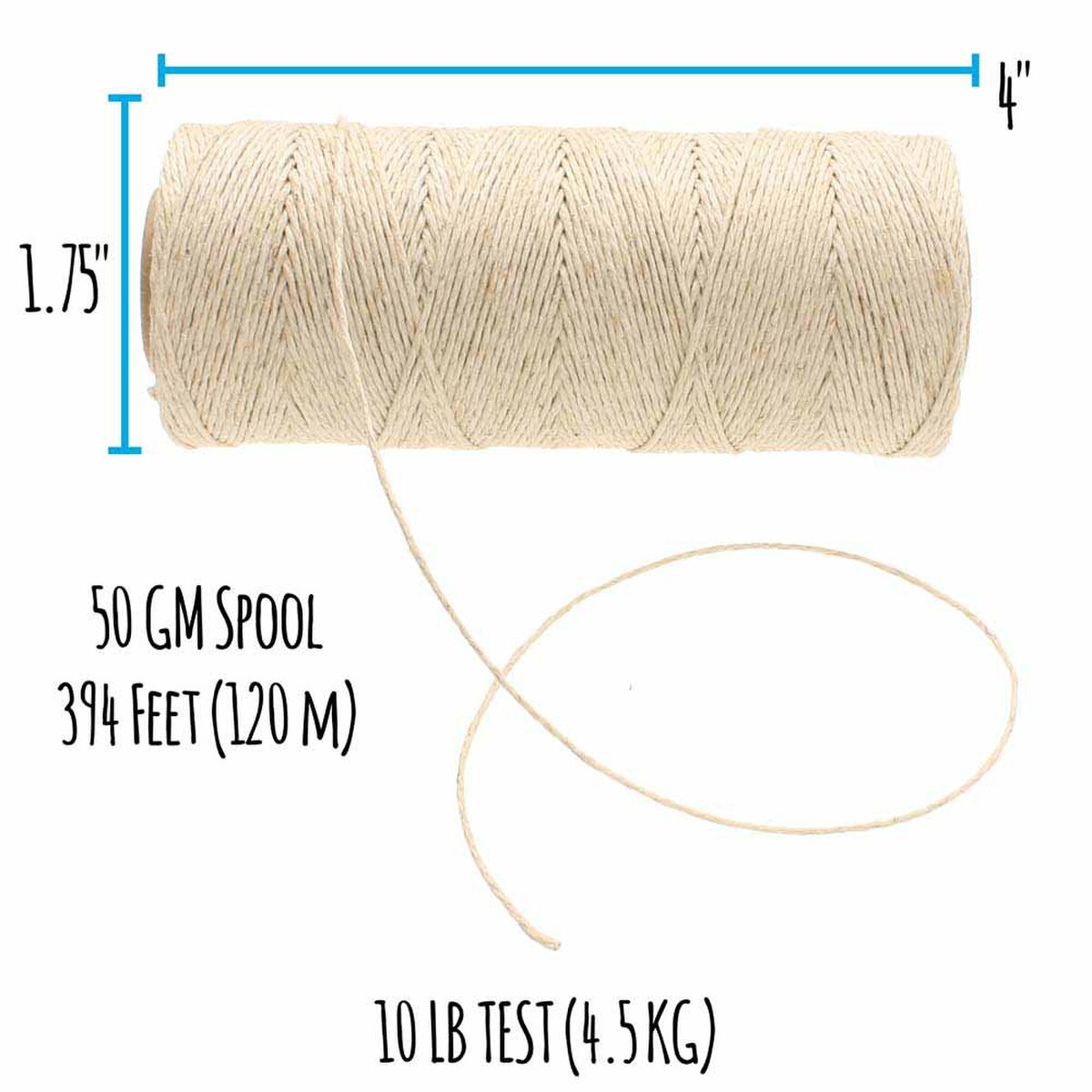 Beadsmith Natural Elements - Natural - 50 Gram Spool, 10lb Test (Item #HEMP10)