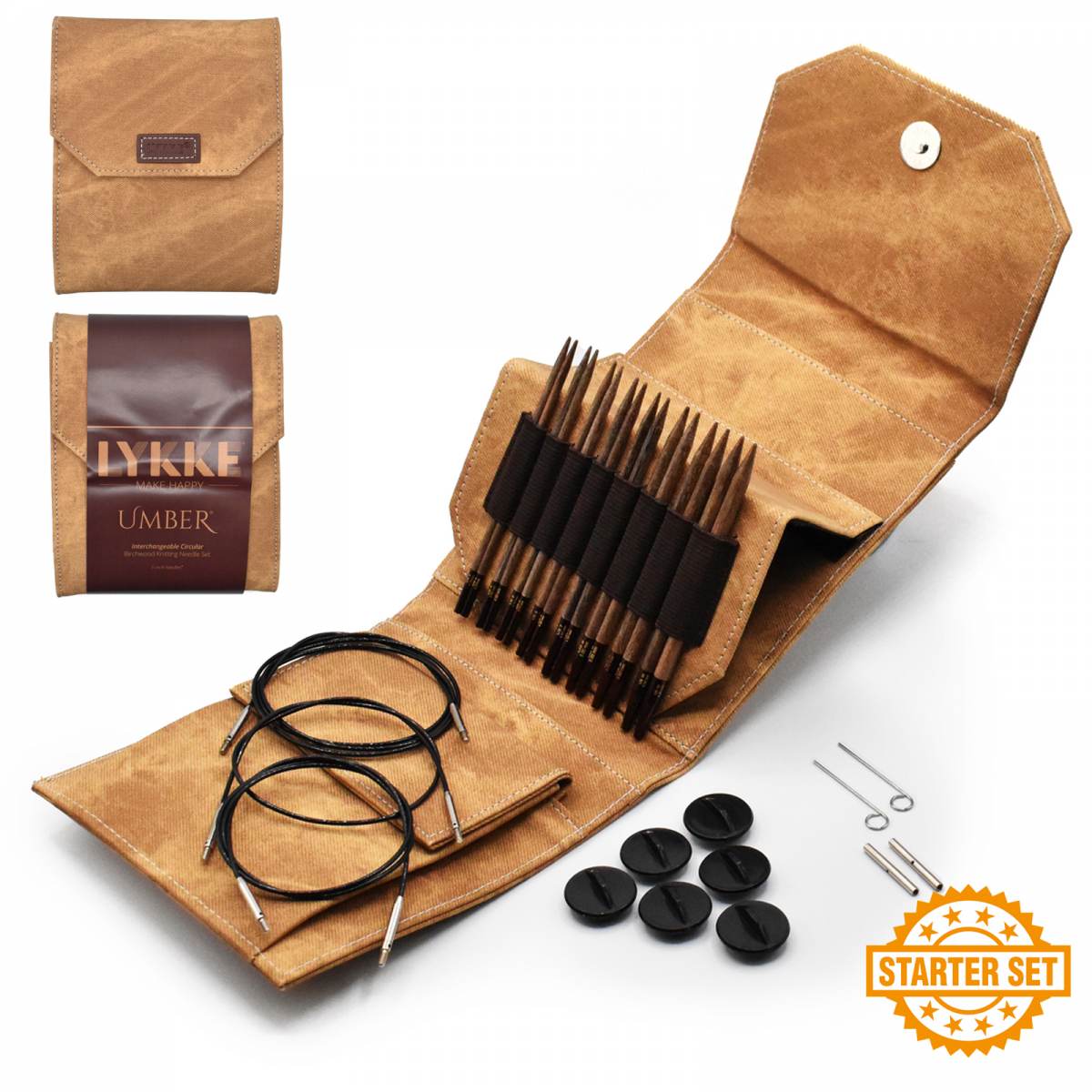 LYKKE Umber 5" Interchangeable Circular Starter Set - Umber Denim Case