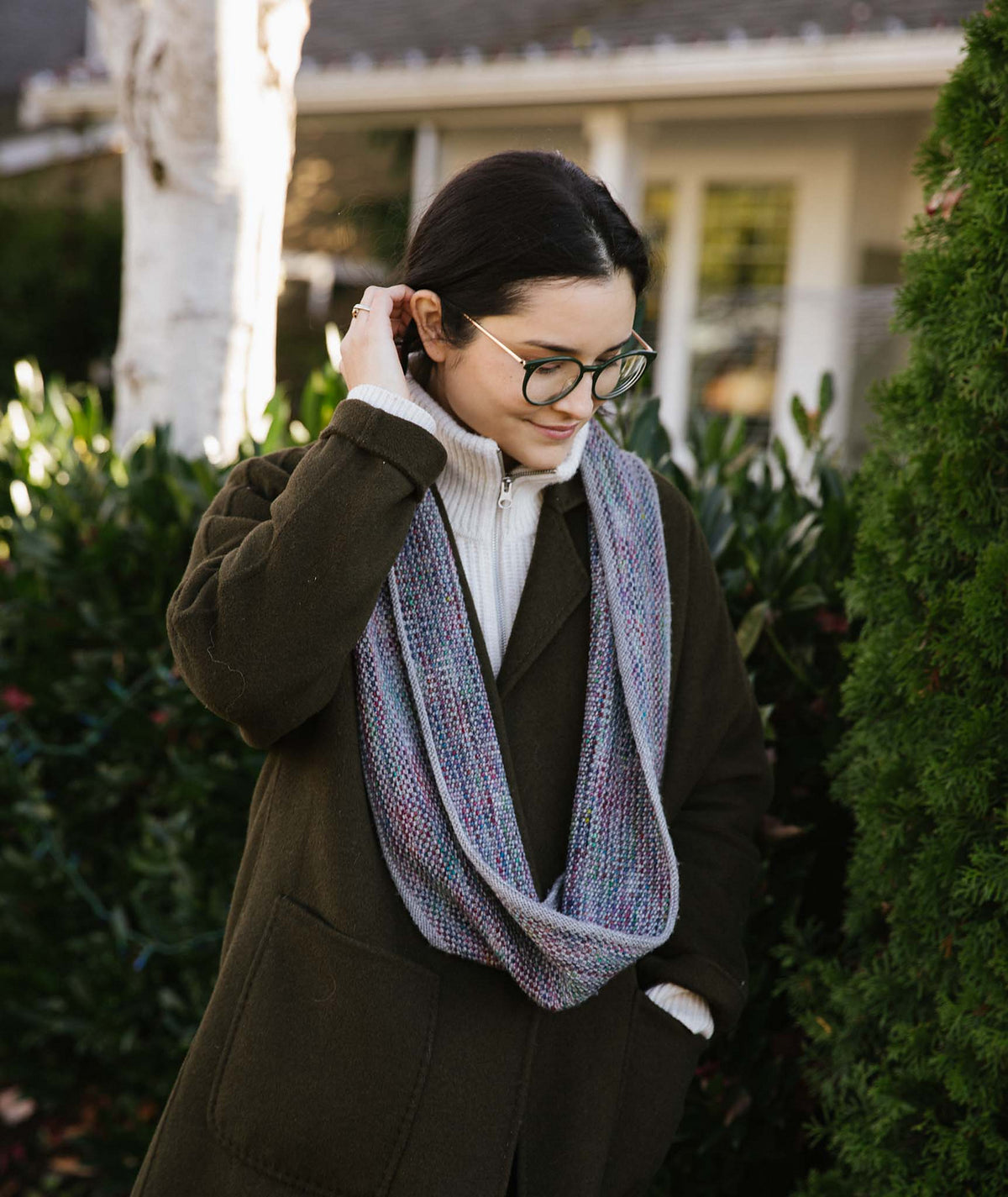 A Churchmouse Yarns and Teas Pattern - Linen Stitch Scarf and Loop (PDF)
