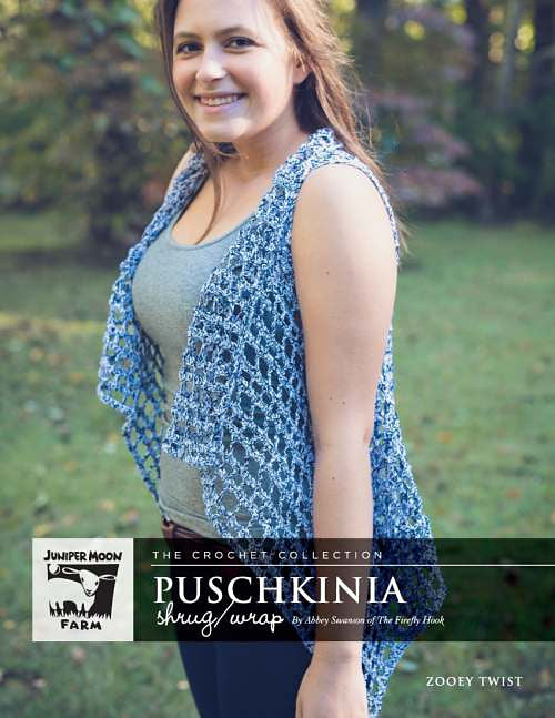 A Juniper Moon Farm Zooey Crochet Pattern - Puschkinia Shrug Wrap (PDF)