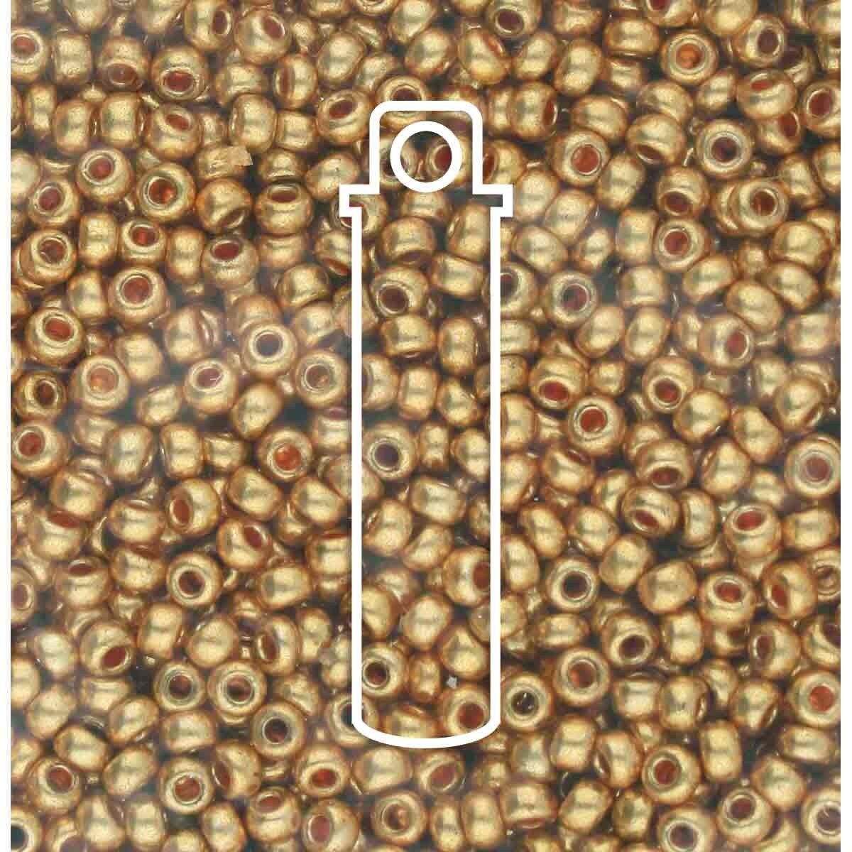 6/0 Czech Seed Beads  - Metallic Dark Gold (Color #18583) 20 Gram Tube