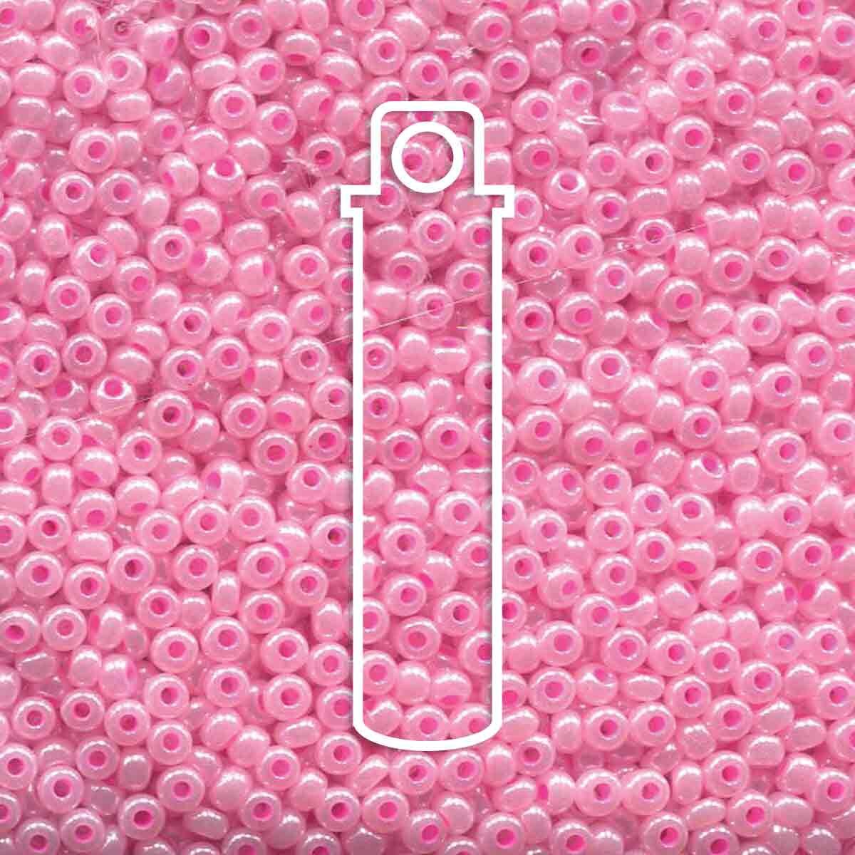 6/0 Czech Seed Beads  - Pink Ceylon (Color #37175) 20 Gram Tube