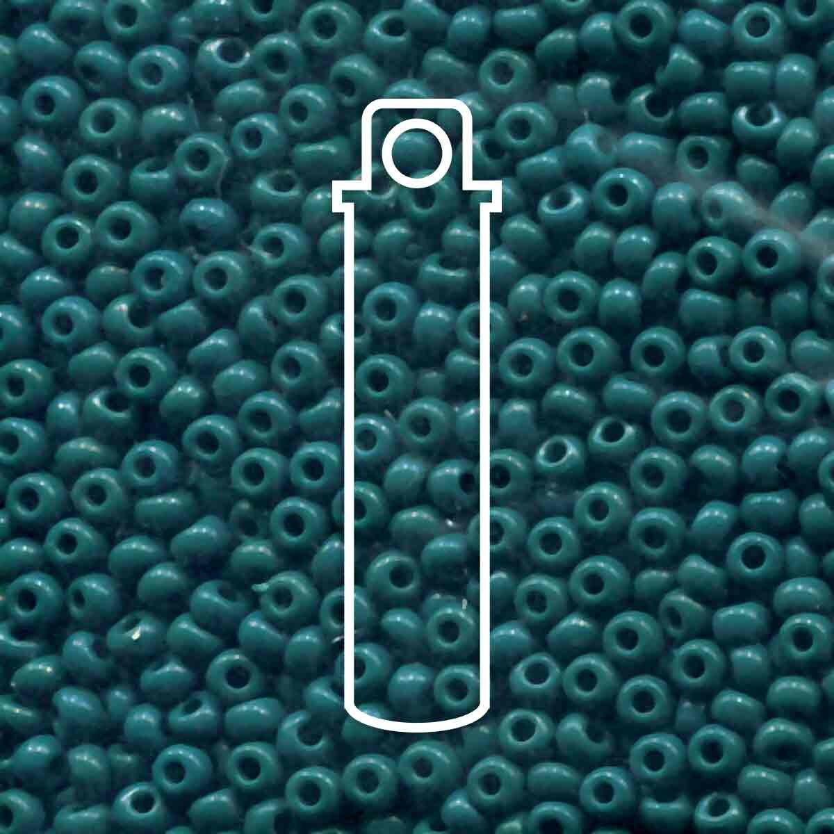 6/0 Czech Seed Beads  - Opaque Dark Green(Color #53270) 20 Gram Tube