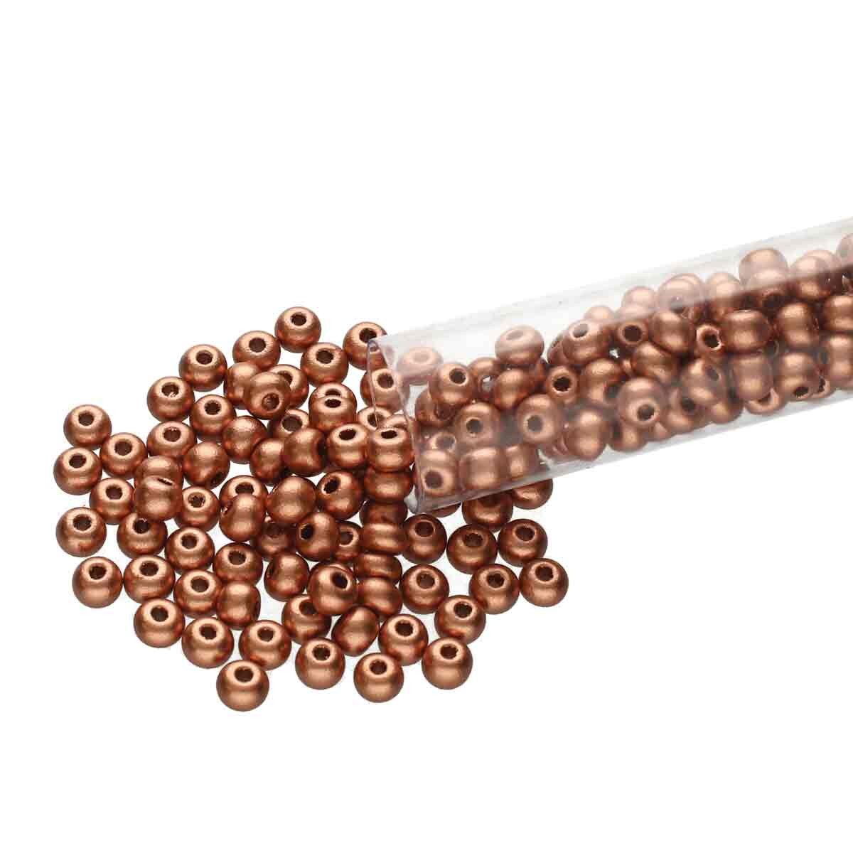 8/0 Czech Seed Beads - Soft Copper (Color #01770) 22 Gram Tube