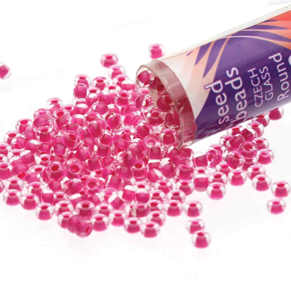 8/0 Czech Seed Beads - Terra Intensive Magenta (Color #08A26) 22 Gram Tube
