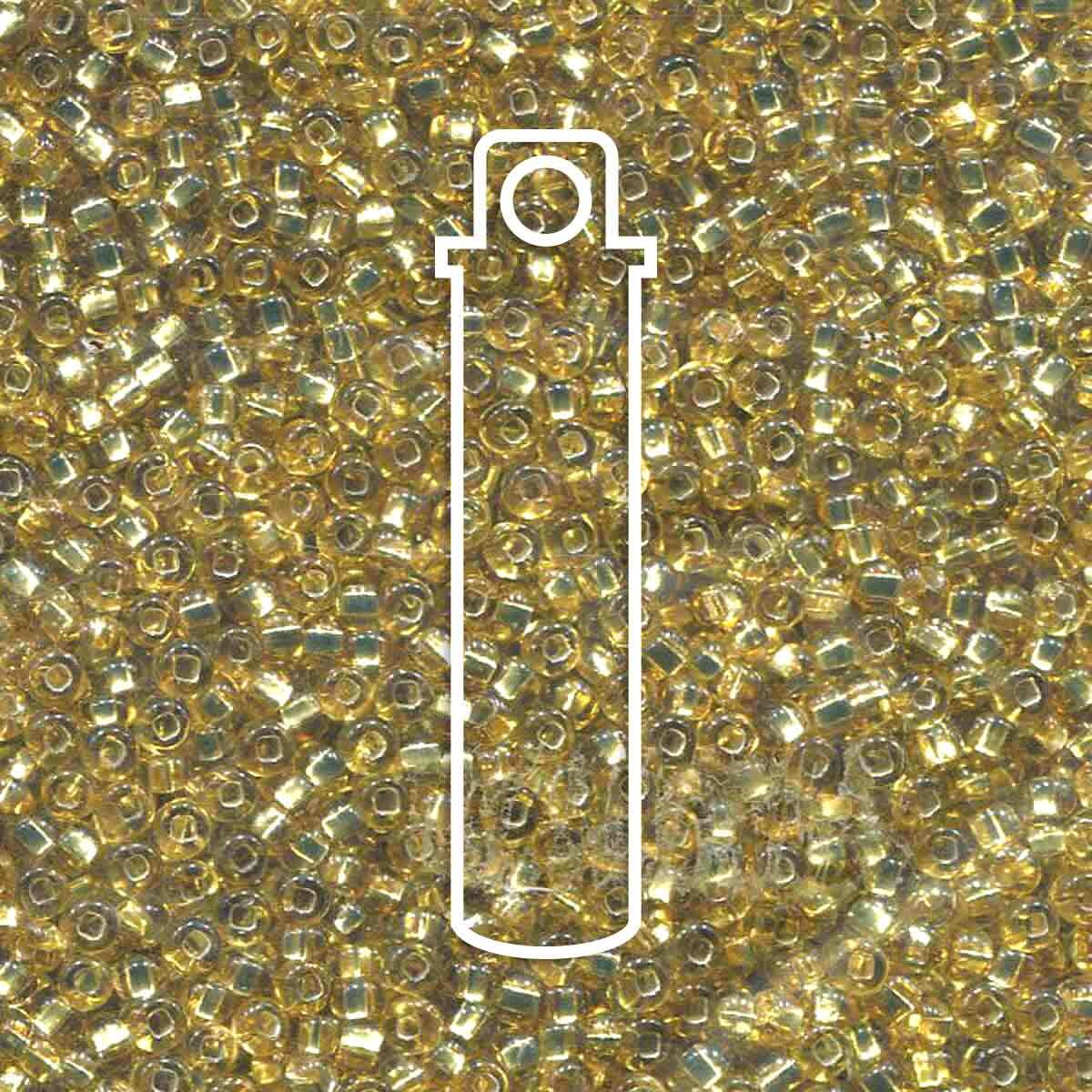 8/0 Czech Seed Beads - Straw Gold Silver Lined (Color #17020) 22 Gram Tube