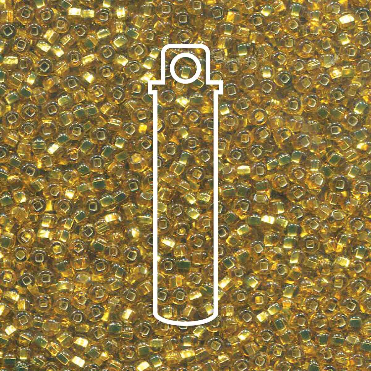 8/0 Czech Seed Beads - Gold Silver Lined (Color #17050) 22 Gram Tube