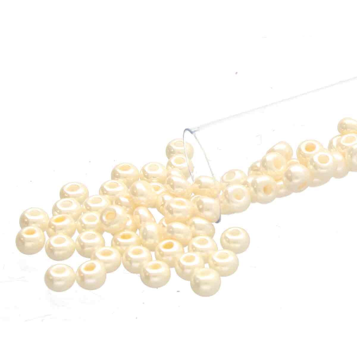 8/0 Czech Seed Beads - Light Eggshell (Color #46113) 22 Gram Tube