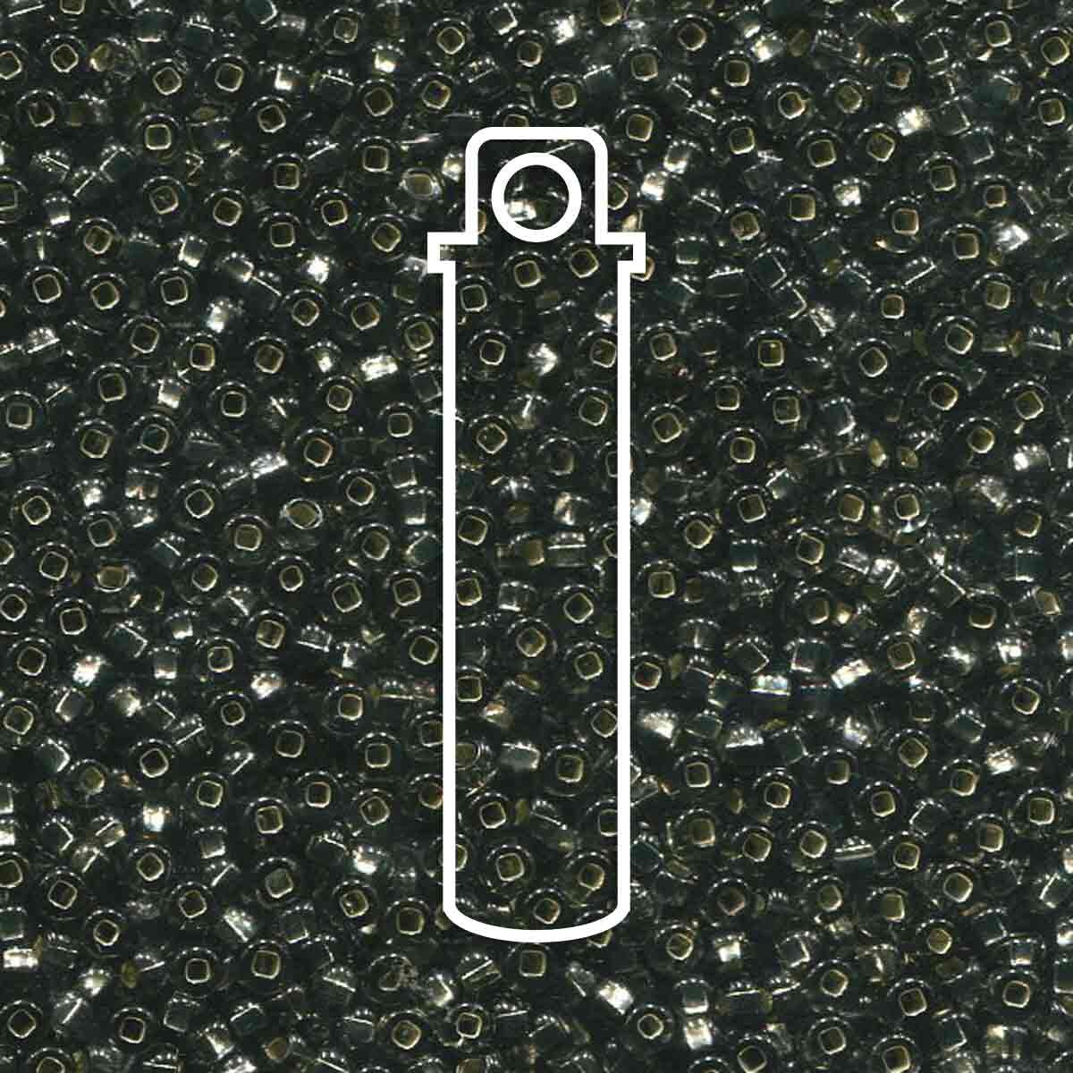 8/0 Czech Seed Beads - Black Diamond Silver Lined (Color #47010) 22 Gram Tube