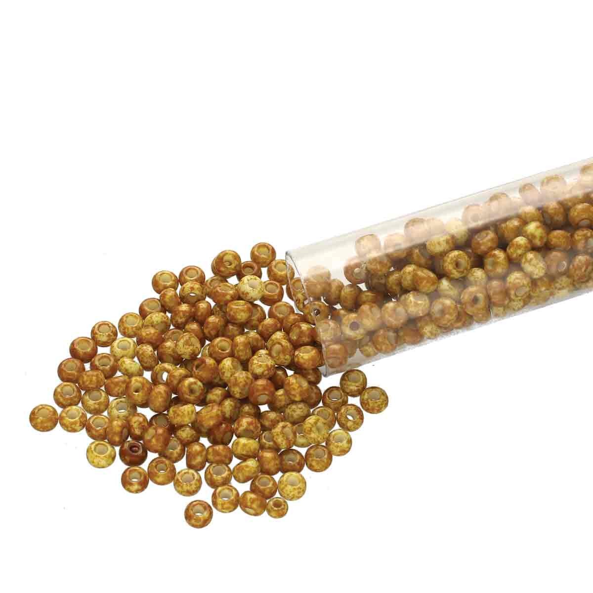 8/0 Czech Seed Beads - Travertine (Color #66209) 22 Gram Tube