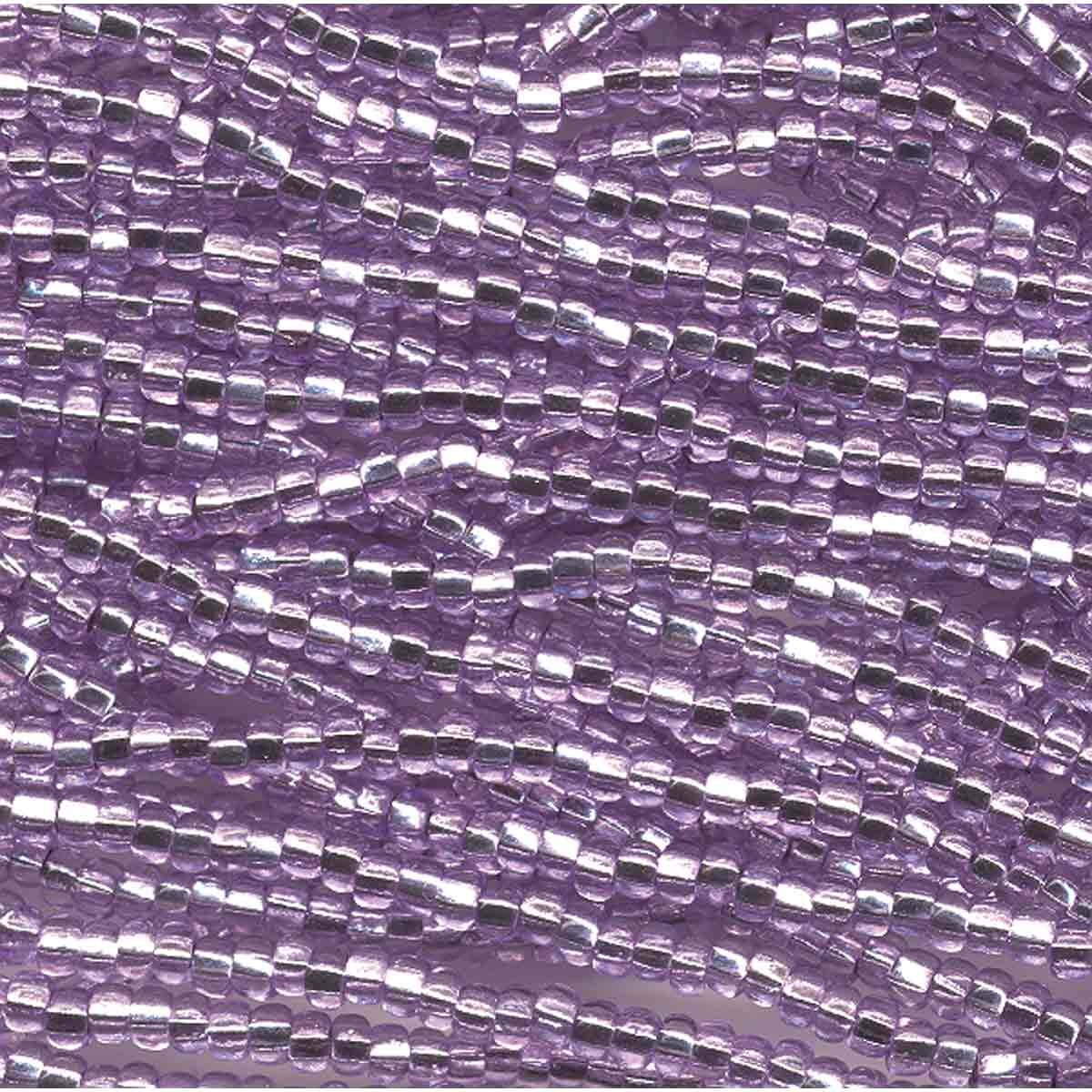 8/0 Preciosa Czech Seed Beads - Solgel Amtheyst Silver Lined (Color #78123) - 6 String Hanks, 39 Grams