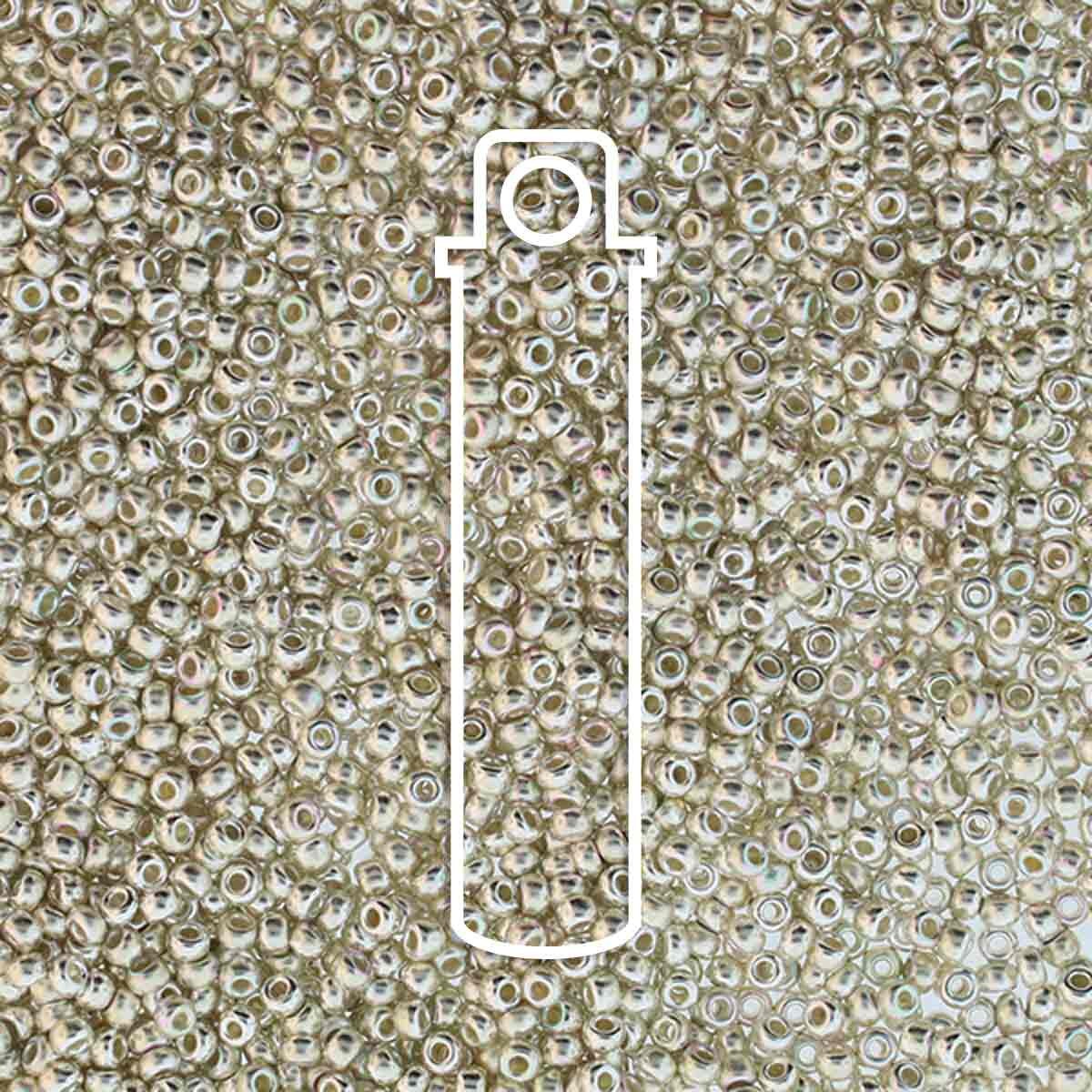 8/0 Czech Seed Beads - Silver Aurora Borealis (Color #800030-31000AB) 8.8 Gram Tube