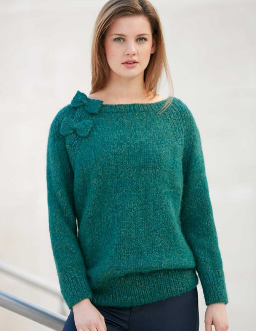 A Katia Alpaca Silver Pattern - Bow Pullover (PDF)