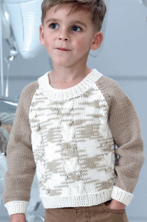 An Euro Baby Pattern - Cabled Sweater - FREE with Purchases of 3 Skeins of Babe Softcotton Worsted (PDF)