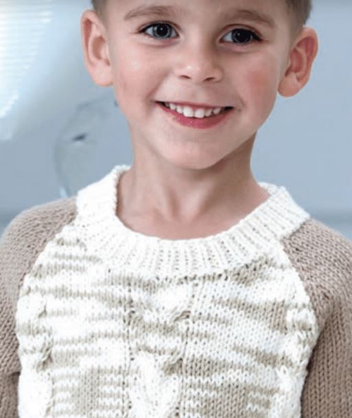 An Euro Baby Pattern - Cabled Sweater - FREE with Purchases of 3 Skeins of Babe Softcotton Worsted (PDF)