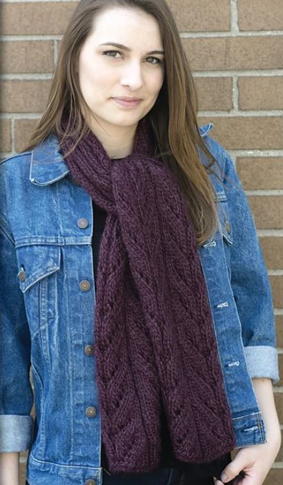 Cascading Leaves Scarf - FREE with Purchases of 3 Skeins of Ella Rae Chunky Merino Superwash PDF