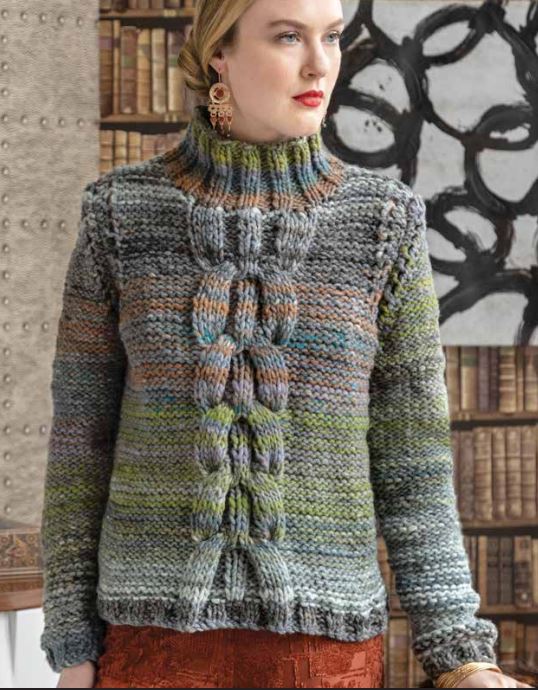 A Noro Kureyon Air Pattern - Center-Cable Pullover (PDF)
