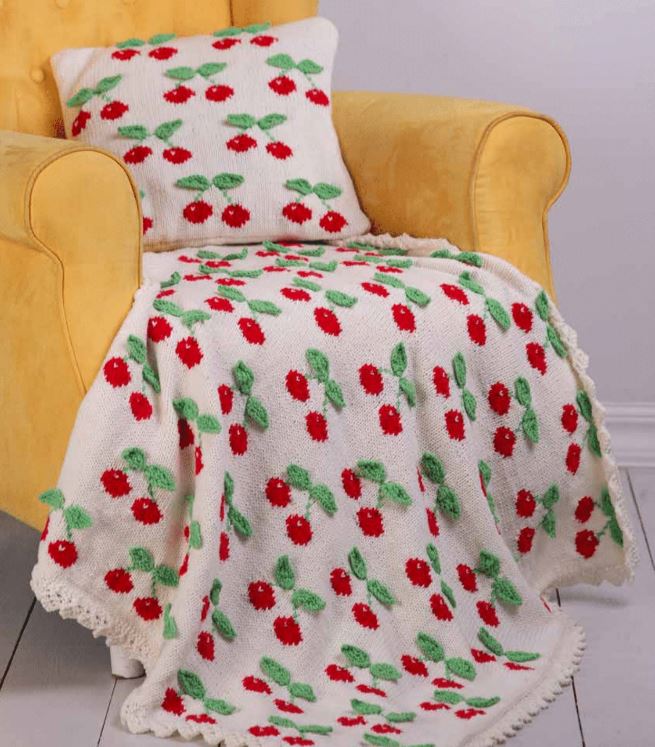 A FREE Euro Baby Pattern - Cherry Blanket & Cushion (PDF)