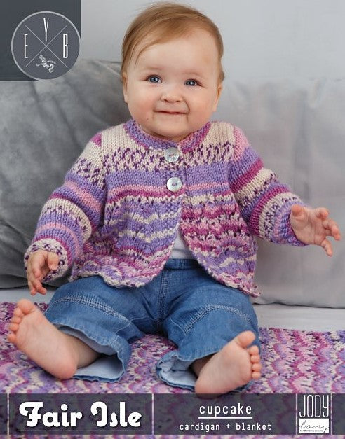 An EYB Fair Isle Pattern - Cupcake Cardigan & Blanket (PDF)